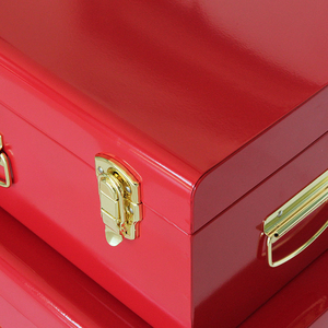 Christmas <strong>Red</strong> Set of 2 Metal <strong>Trunk</strong> Storage <strong>Trunk</strong> Metal Storage <strong>Trunks</strong> - Product Image 5