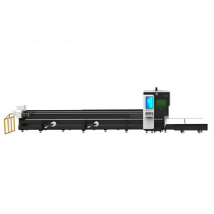 <span class=keywords><strong>CNC</strong></span> dois cartões laser tubo cortador quadrado elipsóide ângulo slot duplo cartão função completa metal laser cortador de tubo 350mm chuck