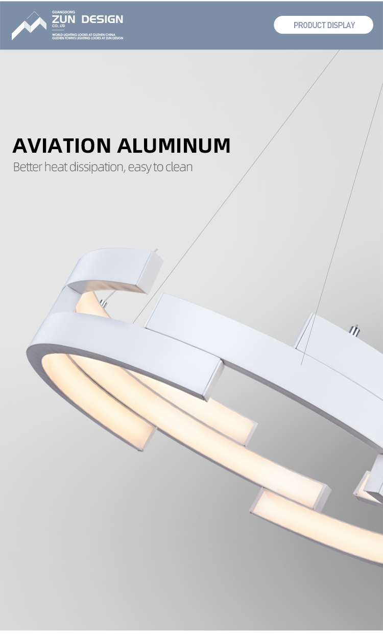 Simple ceiling Modern circle indoor led pendant light modern chandelier lamp for hotel
