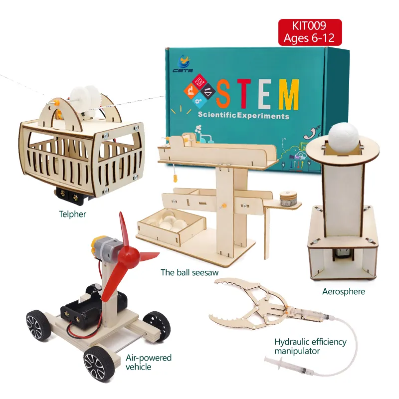 2024 STEM, aprendizaje personalizado, ciencia, rompecabezas educativo de madera, coche, robots, Kits para estudiantes, juguetes de vapor DIY para niños