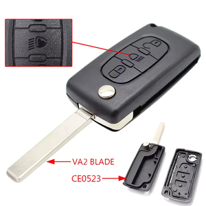 Citroen C2 C3 C4 C5 C6 C8 için 3 düğmeler anahtar kabuk VA2 Blade CE0523 ile katlanır araba anahtarı uzaktan kumandalı anahtar kapak - Product Image 3