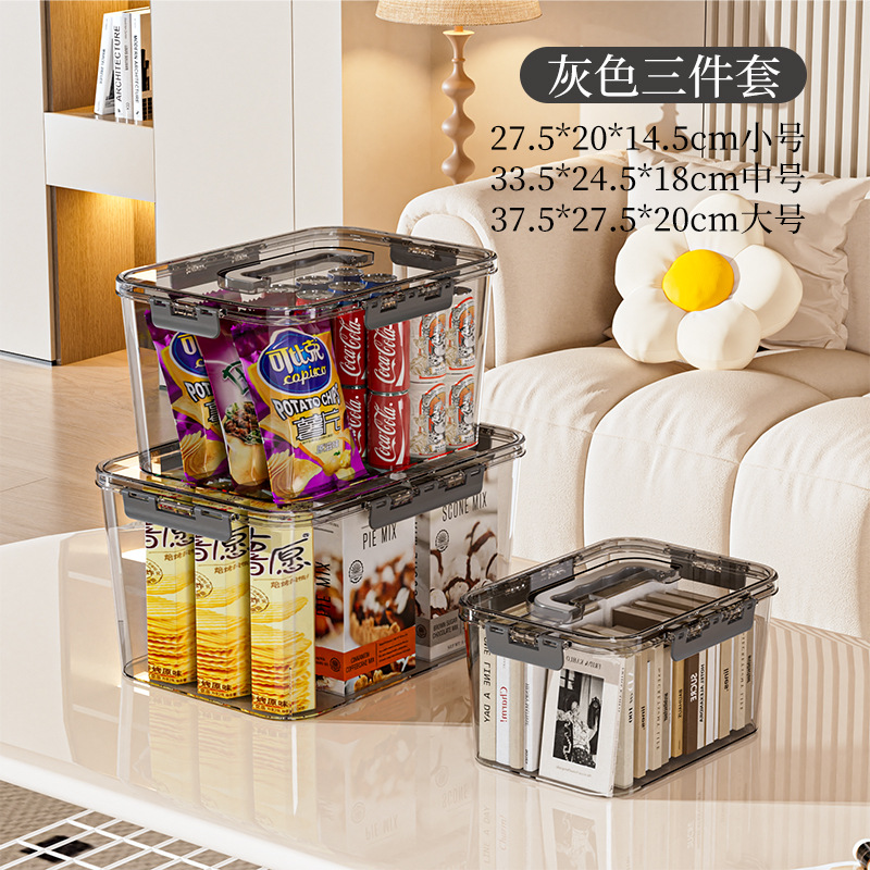 Transparent gray three-piece set, small, medium, large