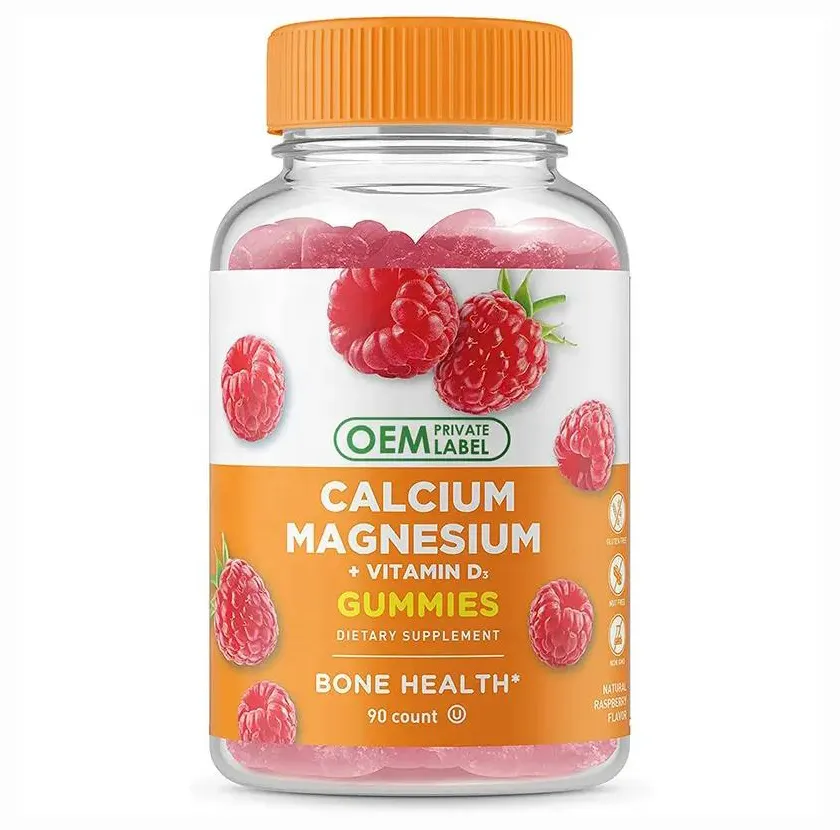 Private Label Calcium D3 Vitamin Magnesium Gummies Bone Development Nutritional Support Magnesium Glycinate Gummies