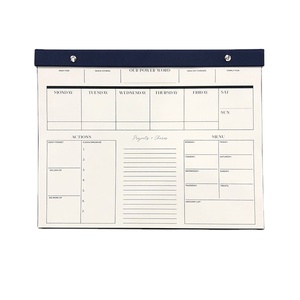 Bloc de notas de planificación semanal y diaria autoadhesivo de tapa dura de PU de alta calidad, Bloc de notas de escritorio A5 promocional de negocios personalizado - Product Image 1