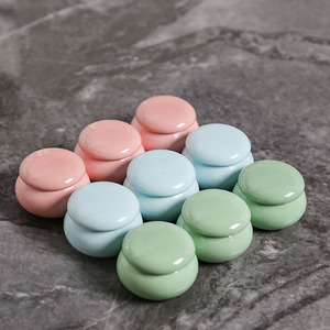 מיני 10 גרם 25g 35 גרם דלעת צורה דלעת זיגוג זוהר קטן קרמיקה תה יופי אבקת אבקה רפואית משחה מיכל אחסון אטום