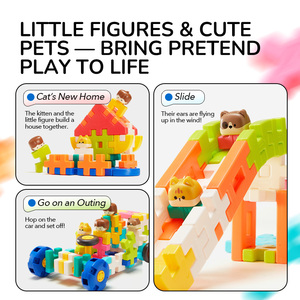 Mideer Waffel-Bausteine Kleiner Traum-Bauer 3+ Kinder Weiche Ineinandergreifende Fliesen, Kreatives STEM-Spiel & Mehrformiges Bauen - Product Image 2