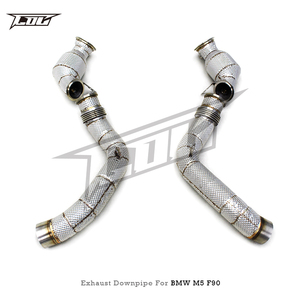 Catted downpipe สำหรับ BMW M5 F90 4.4T 2018-2023กีฬารถ heatshield downpipe เพิ่มเสียงถนน headers - Product Image 2