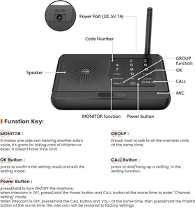 <strong>Wireless</strong> Hands Free <strong>Intercom</strong> <strong>System</strong> for Home Use1 Mile Range, Full Duplex 2 <strong>Way</strong> <strong>Wireless</strong> <strong>Intercom</strong> <strong>System</strong> for Business Office - Product Image 6