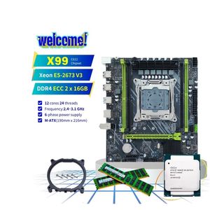 Pandl ชุดรวมเมนบอร์ดเดสก์ท็อปใหม่ E5 V3คอมโบ DDR4 ECC 2673 2133MHz RAM 2673v3 motherboard ชุด X99 Xeon - Product Image 1