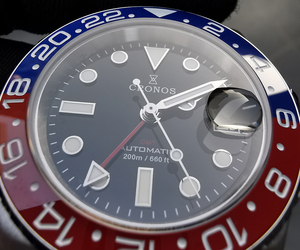 Cronos L6020 Montre de plongée mécanique automatique pour homme Lunette bidirectionnelle 20 ATM Saphir 5 maillons Bracelet en acier inoxydable BGW-9 - Product Image 4