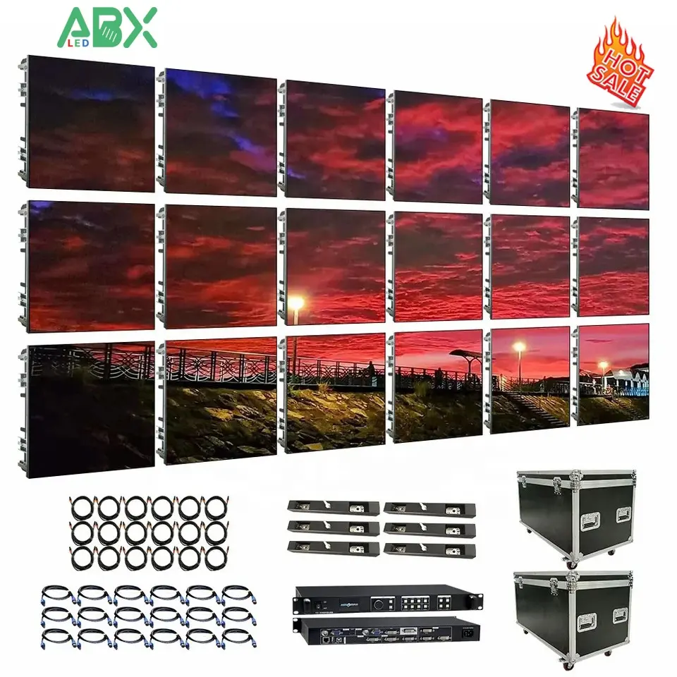 Mur vidéo LED polychrome ABX Affichage LED de location d'événement de concert à rafraîchissement élevé P3.91 P4.81 écran LED pour scène intérieure et extérieure