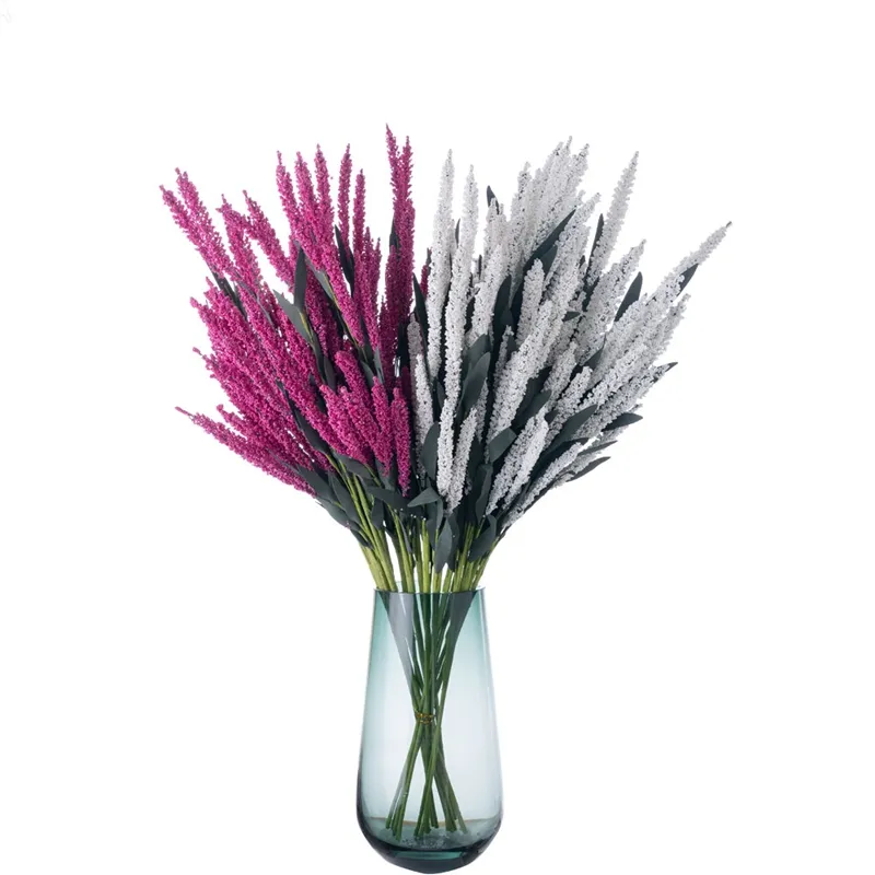 Fleurs artificielles de 12 cm, vente en gros, fausses plantes, lavande, Spray, décor de mariage