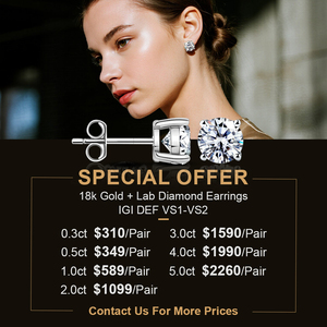 IGI giấy chứng nhận cvd hpht 0.5ct 1CT 1.5ct D VS1 phòng thí nghiệm tạo ra Kim Cương 14k 18K vàng bông tai phòng thí nghiệm phát triển kim cương Stud Bông tai - Product Image 3