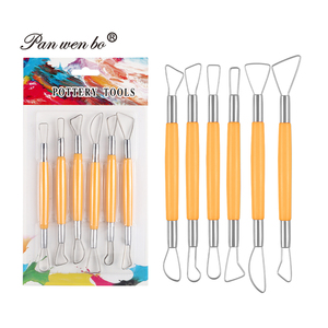 6 adet çift taraflı plastik saplı şerit kil heykel araçları kil tel döngü heykel Set küçük şerit kesici aletler - Product Image 1