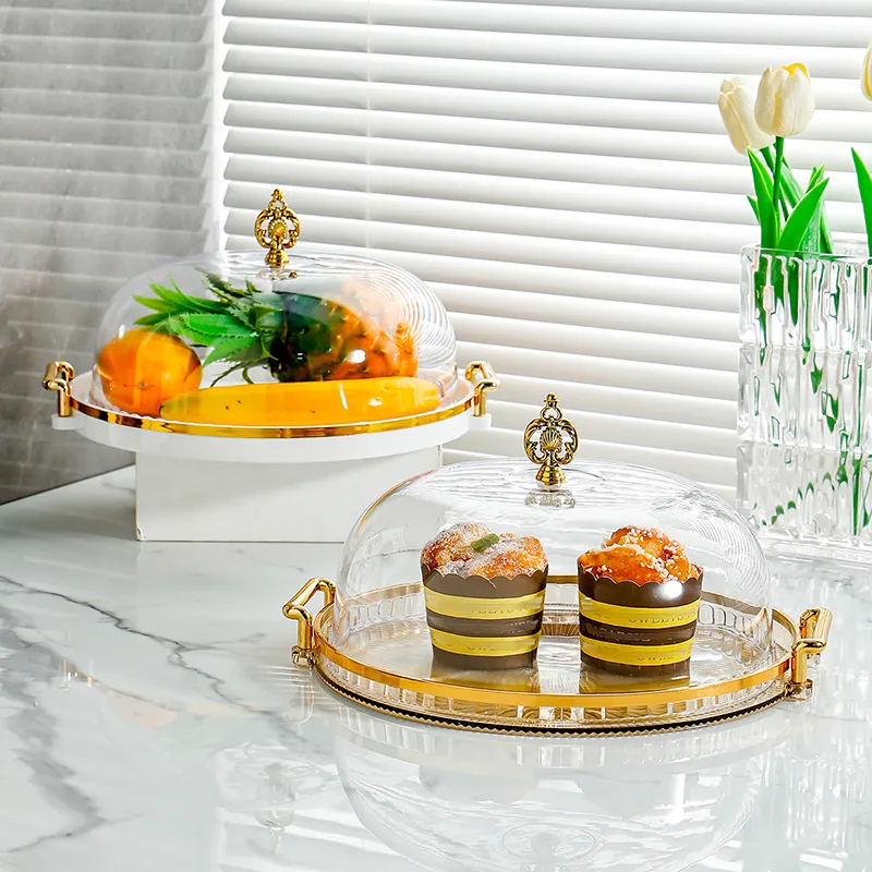 Cake plate with cover transparent cover fruit plate dessert stand dessert table decoration tray