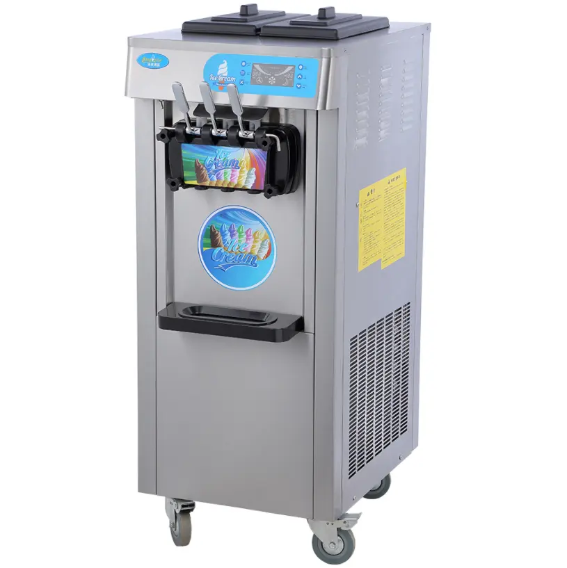 Machine commerciale de fabrication de crème glacée molle, corps en acier inoxydable, 20 litres par heure
