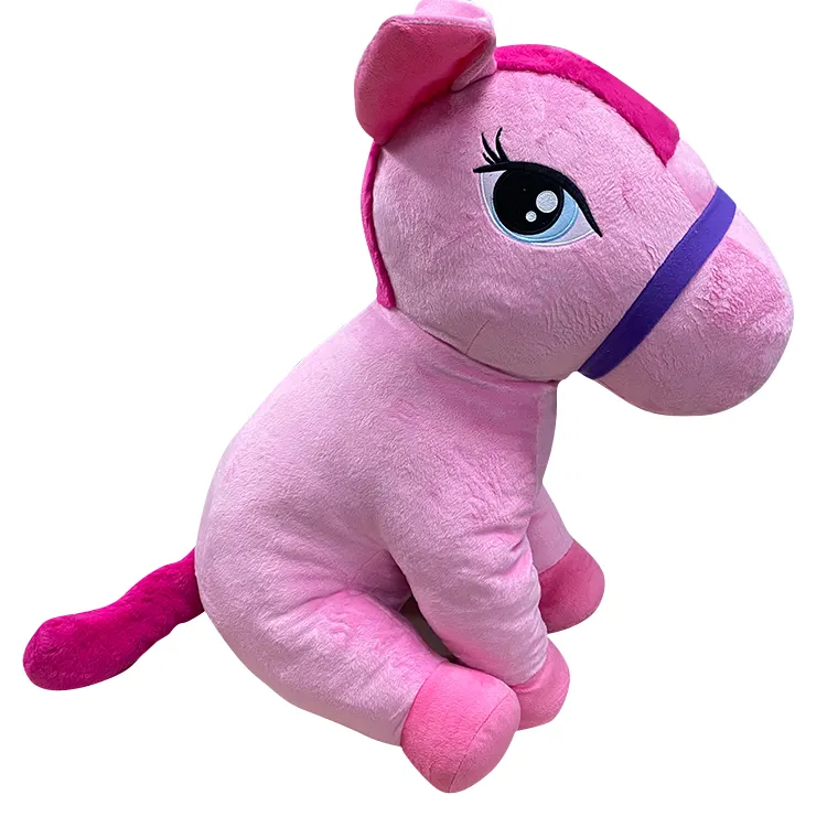 Simpatici regali Cartoon Animal Doll divertente piccolo cavallo rosa peluche morbido per bambini