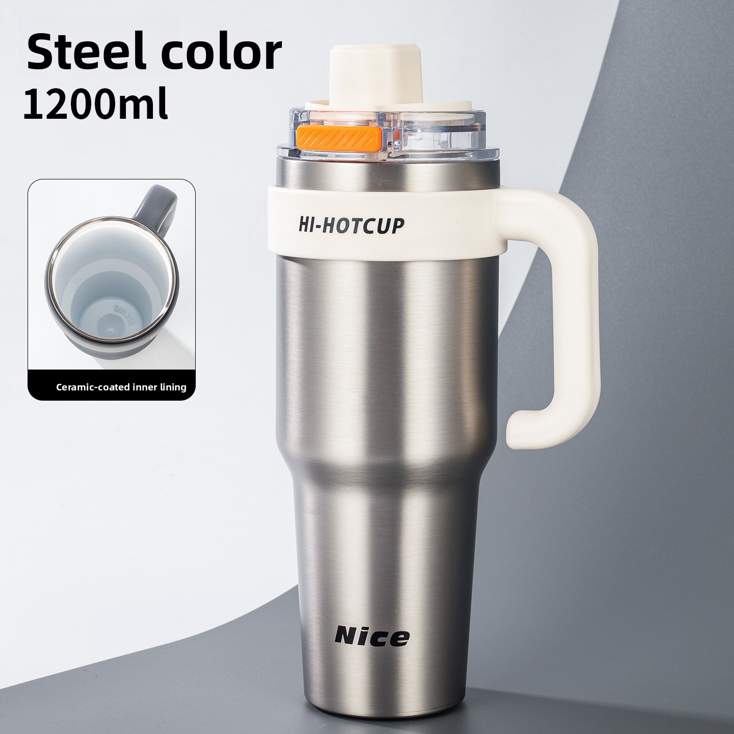 Plata - 1200ml con revestimiento interior de cerámica