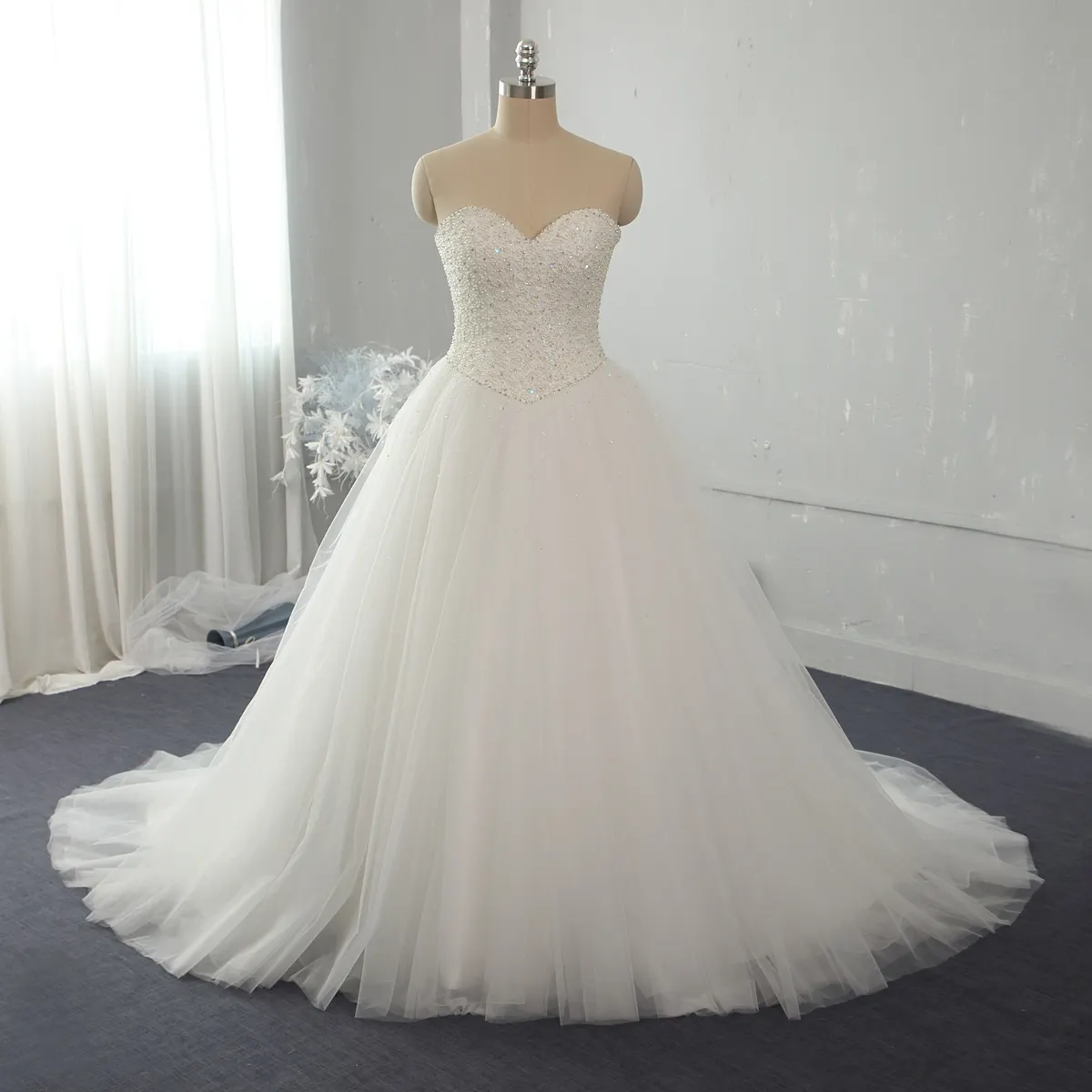 Бальное платье без бретелек, плотное роскошное платье с бисером, белые свадебные платья, свадебные платья, свадебное платье, 2021
