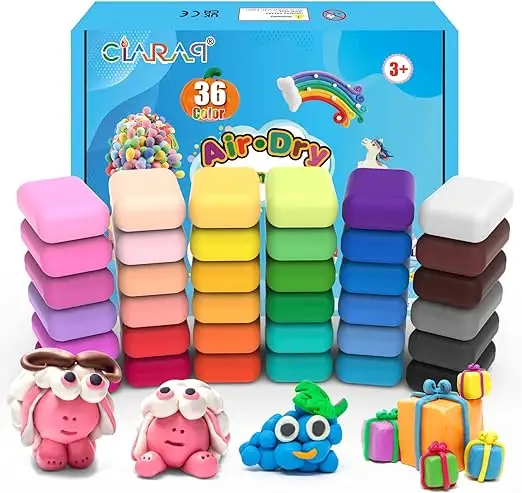 2023 Hot Sale Air Dry Clay Kit 36 Farben Ungiftige Magie Ultraleichter Ton Modell ierton mit Werkzeugen für Kinder