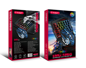TWOLF Hot Selling One Hand <strong>Keyboard</strong> <strong>Mouse</strong> Set Mini Wired Gaming <strong>Keyboard</strong> and <strong>Mouse</strong> with Led Backlit Suitable for Phone and Compu - Product Image 2
