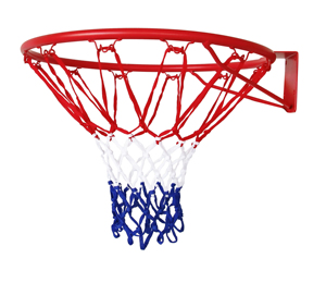 Basketbalring Met <span class=keywords><strong>Net</strong></span>, Stalen Buis + Nylon, Rood + Blauw + Wit, Diameter 46 Cm - Product Image 1