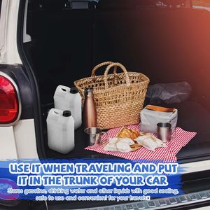 3.8L пластиковый кувшин с ручкой и крышкой HDPE квадратные Пустые контейнеры для хранения пластиковая бутылка - Product Image 6
