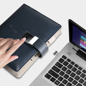 Business Notebook Security Fingerprint Lock Power Bank <strong>A5</strong> Creative LCD Video <strong>Display</strong> Diary Note <strong>Book</strong> with Wireless Charging - Product Image 5