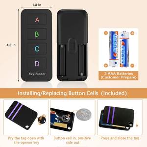 Renk kodlu düğme alıcı cihazında sadece bir basışla kayıp anahtarları ve diğer kolayca kaybedilen öğeleri hızlı bir şekilde bulun - Product Image 4