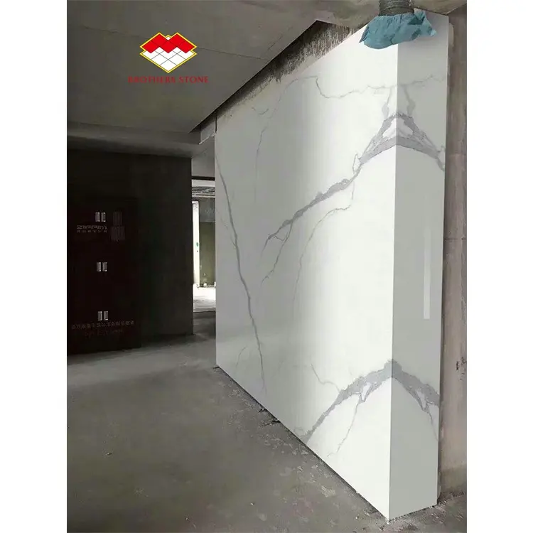 2022 hot seller competitive price sintered stone slab artificial white marble sintered stone floor wall