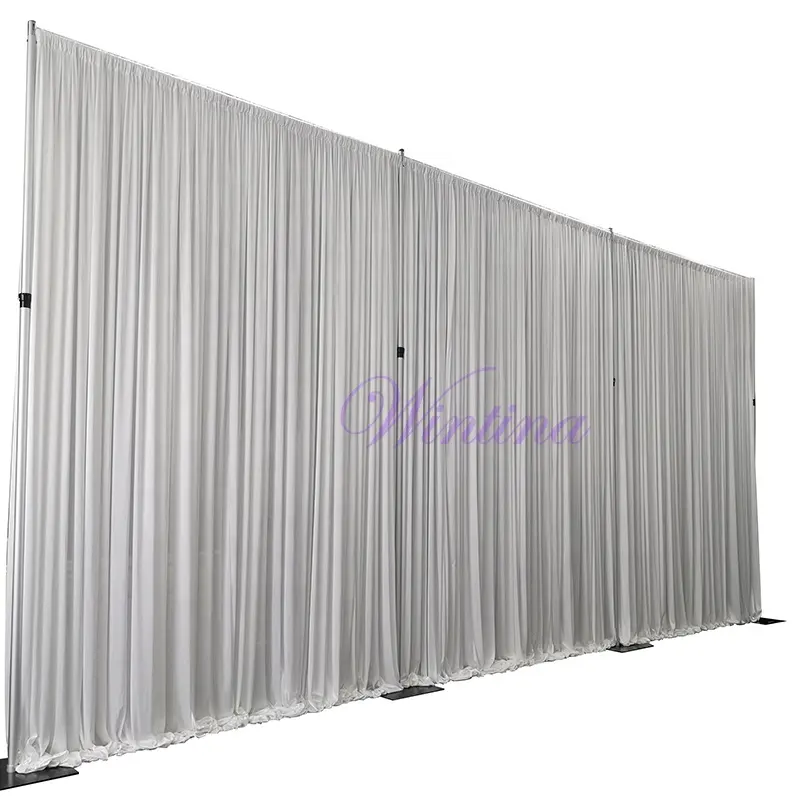 OEM Panel backdrop white curtain pipe and drape adjustable size aluminum frame for wedding parties christmas decoration