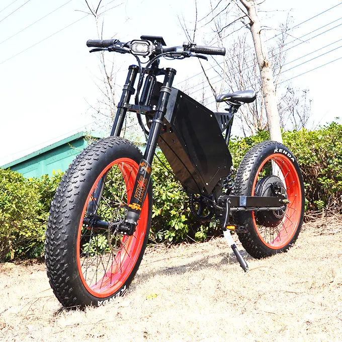 Bicicleta Eléctrica suron con neumáticos anchos, ciclomotor de 72v, 120 w y 8000w, 12000 km/h, 26x4,0, roja