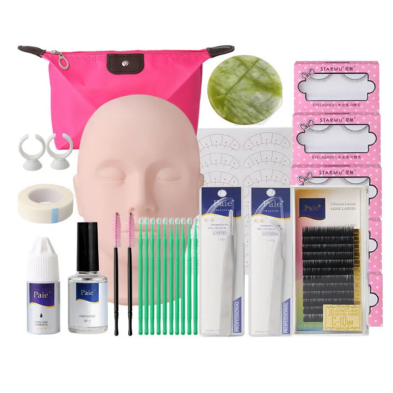 Wimpernverlängerungs-Kit Anfänger-Wimpern-Praxis-Set für Schönheitssalon Anfänger-Training Implantation Wimpern-DIY-Makeup-Werkzeuge