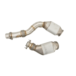 Performance Exhaust Downpipe <strong>Header</strong> with Catalytic Converters for BMW F82 M4 Heat Shield - Product Image 1