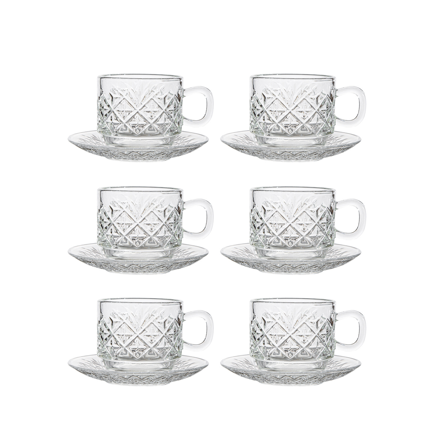 Gobelets empilés-motif neige-6 tasses 6 assiettes