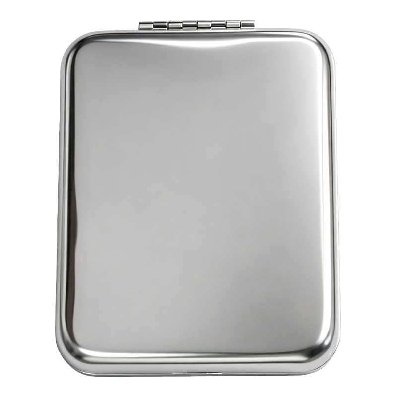 Silver Rectangle Metal Compact Mirror
