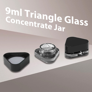 Archibald tuân thủ tập trung bao bì chiết xuất lọ 5ml 7ml 9ml tam giác sáp <span class=keywords><strong>container</strong></span> UV thủy tinh Rosin Jar Matt Đen - Product Image 5