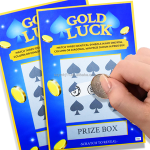 Gratta e vinci personalizzati per la promozione della lotteria con codice seriale unico e premi sicuri rivelatori