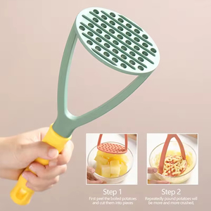 家用新型塑料大蒜土豆捣碎器小工具多功能手动土豆捣碎器带手柄厨房工具 - Product Image 4