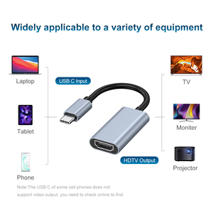4K 30HzタイプC HDTVコンバータケーブルミニUSB C入力からHDTV出力へ電話ラップトップタブレットTVモニタープロジェクター - Product Image 3