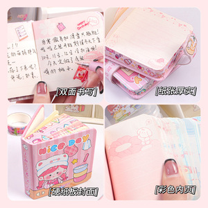 手册纸脸手册迷你笔记本便携式口袋书卡通方形书 - Product Image 6