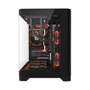Temperli cam ile masaüstü için bilgisayar kasası ATX/MATX PC oyun kasası şeffaf kabine CPU GPU sunucu kasası - Product Image 3