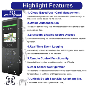 Kiểm soát truy cập hệ thống bàn phím mã QR Nhận dạng khuôn mặt kiểm soát truy cập 4.5 inch video Cửa Điện thoại Doorphone hệ thống video intercom - Product Image 5