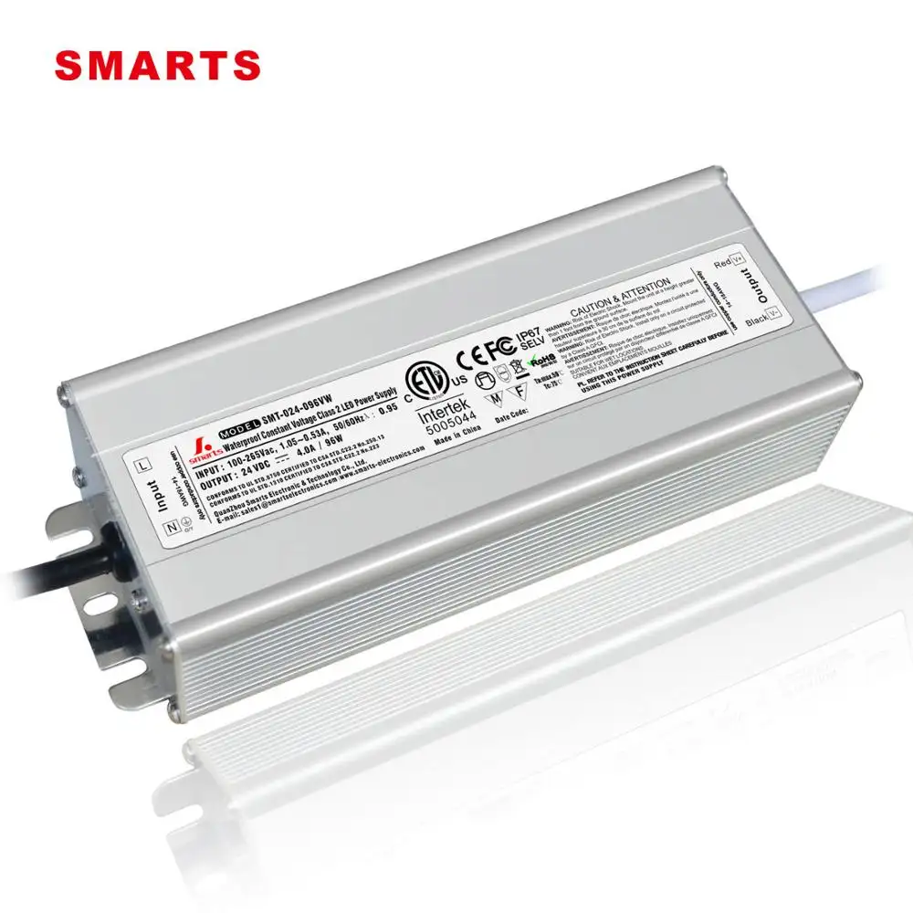 Transformateur d'alimentation led dc 24v 96W, garantie de 3 ans, 100w IP67, étanche