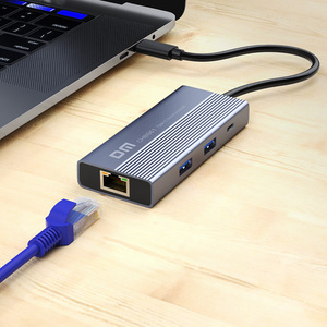 DM USB C Hub <strong>6</strong> in 1 with USB3.0 PD Fast Charging 1000mbps <strong>Ethernet</strong> Port Multifunctional HUB - Product Image 4
