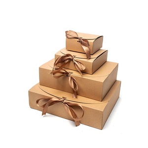Kutu baskı özel pembe siyah kraft siyah açık mavi hediye seti paketi şeritli kutular yay - Product Image 6