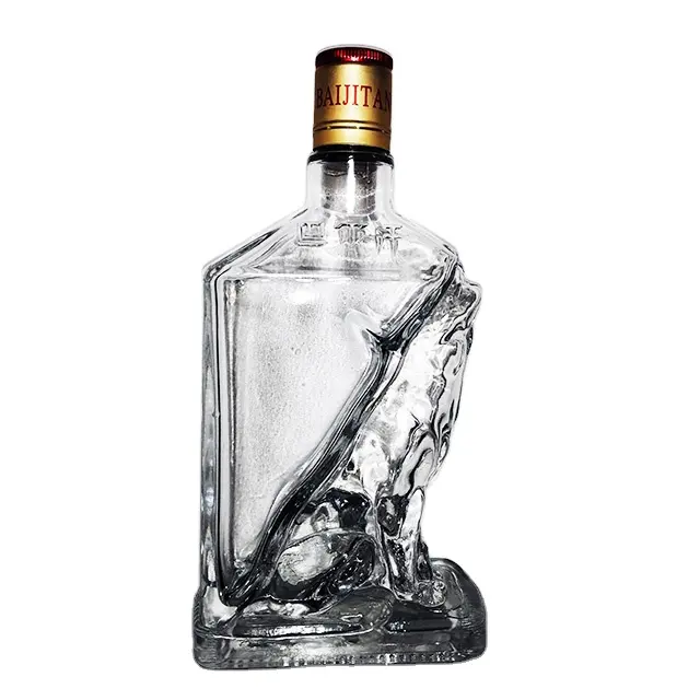 Heiße transparente leere 750ml 500ml Liquor Gin Whisky Wodka Brandy Spirit Glasflasche mit Korks chraub verschluss