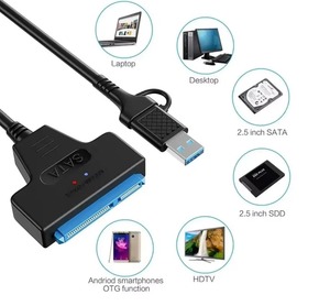 High Quality 2 in 1 SATA to <strong>USB</strong> Cable <strong>USB</strong> 3.0/3.1 Hard Disk Adapter Compatible With 2.5-inch Hard Drives and SSD UASP Support - Product Image 5