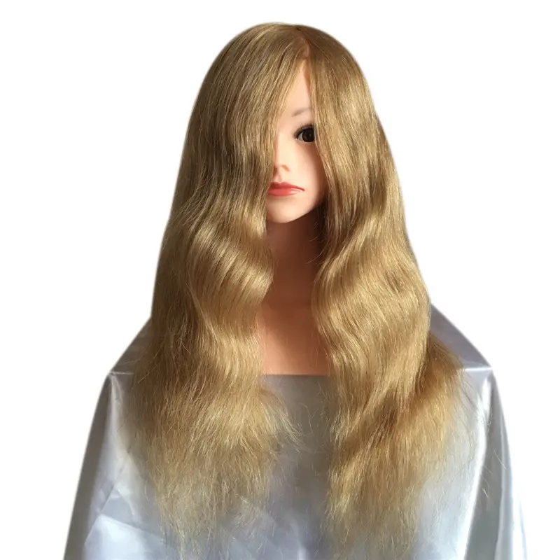 Blonde cheveux humains mannequin têtes têtes de poupée