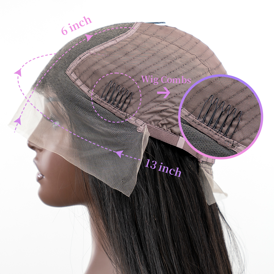 Perruque frontale de la dentelle 13*6